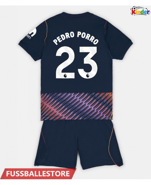Günstige Tottenham Hotspur Pedro Porro #23 Auswärts Trikotsatzt Kinder 2026-27 Kurzarm (+ Kurze Hosen)